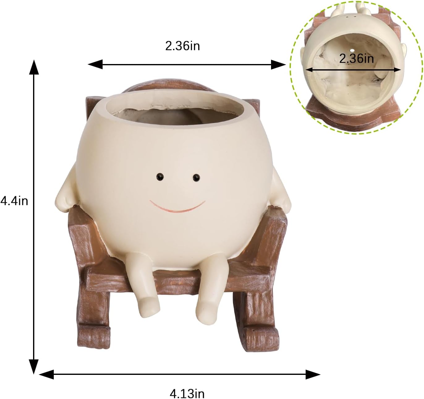 Handmade Rocking Chair Plant Pot
