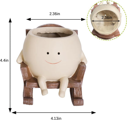 Handmade Rocking Chair Plant Pot